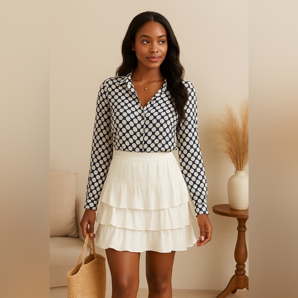 Dresses & Skirts - INC White Tiered Ruffle Skirt